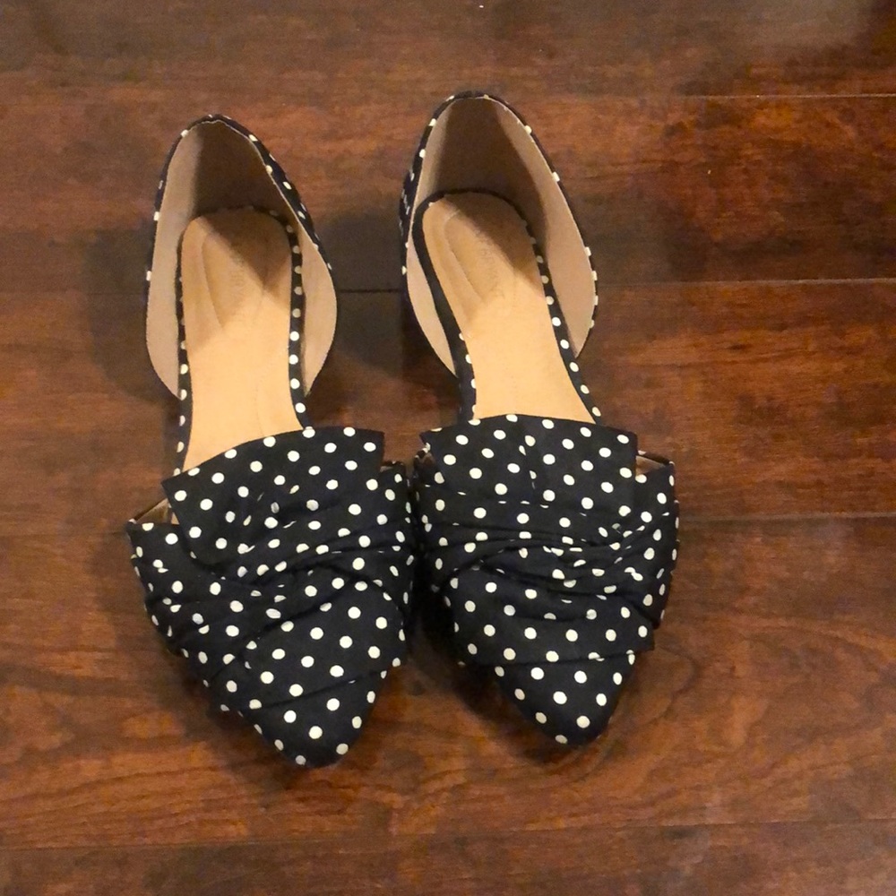 Lane Bryant black and white poka-dot flats 🥿🥰